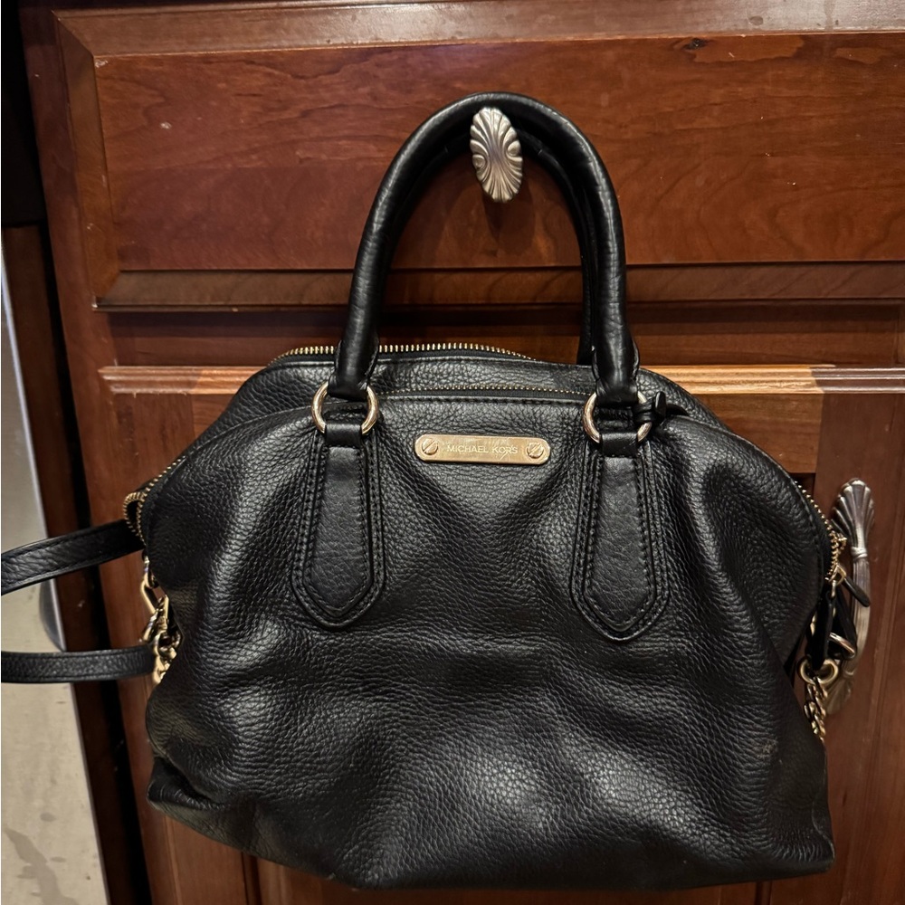 Michael Kors Black Leather Satchel